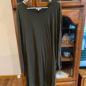 Knit Olive Green Long Sleeve Dress